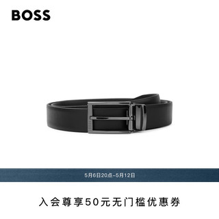 BOSS 男士皮革双面腰带 002-黑色 EU:ONESI