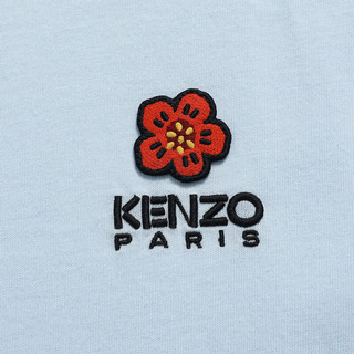 高田贤三（KENZO）男女同款 24年春夏BOKE花朵刺绣胸标圆领短袖T恤 浅蓝色 L