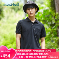mont·bell montbell春夏新款蒙贝欧POLO衫男户外舒适透气速干T恤POLO衫短袖1114228 BK L