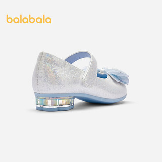 巴拉巴拉儿童鞋子夏季2024爱莎公主鞋【冰雪奇缘IP】 烟灰银20301 35码