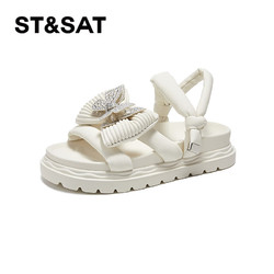ST&SAT 星期六 厚底水钻罗马鞋 米白色 37 bnSSC21150XF