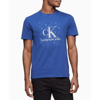 Calvin Klein男士棉质圆领短袖12146319 Deep Sea Blue 2XL