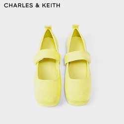 CHARLES & KEITH CHARLES&KEITHCK1-70900361女士复古魔术贴绊带玛丽珍鞋 Yellow黄色 38