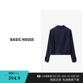 百家好（Basic House）莱赛尔牛仔短外套复古设计感宽松显瘦上衣B0633B5Y162 蓝色 L115-125斤