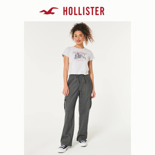 HOLLISTER24春夏辣妹宽松抽绳降落伞休闲工装裤 女 358518-1 深灰色 M (165/74A)标准版