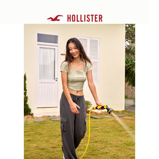 HOLLISTER24春夏辣妹宽松抽绳降落伞休闲工装裤 女 358518-1 深灰色 M (165/74A)标准版