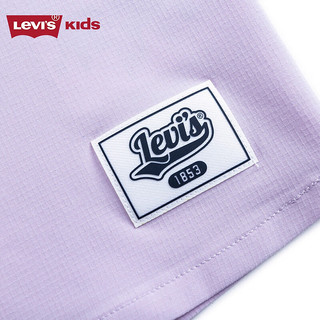 Levi's李维斯童装男童衬衫短袖24夏儿童开衫衬衣潮酷 薰衣草紫 130/64(7)