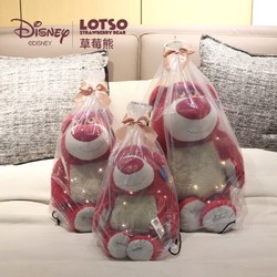 Disney 迪士尼 芬芳草莓熊玩偶玩具总动员毛绒布娃娃草莓熊+蝴蝶结+2m灯带+背袋 50cm
