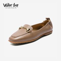 Walker Shop 奥卡索 女鞋夏季女士浅口单鞋女休闲低跟乐福鞋子女D141120 浅咖 40
