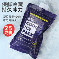 DESERT ICE  真加厚注水型 400ML冰袋（25只装）反复使用母乳保鲜户外食品海鲜家冷藏冰盒保温箱野餐篮保温包