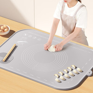 ZDZSH日本家用硅胶揉面垫包饺子食品级加大加厚和面案板烘焙工具擀面杖 【6mm特厚490g】45*65cm