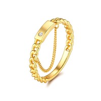 六福珠宝 18K金戒指链条钻石闭口戒指送礼女款定价