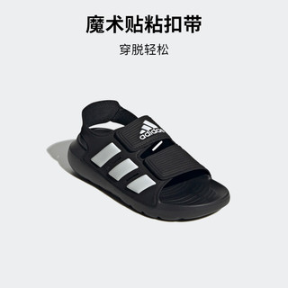 adidas ALTASWIM 2.0 C魔术贴休闲凉鞋男小童阿迪达斯轻运动 黑色/白 31.5码