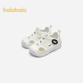 巴拉巴拉女童学步鞋季夏2024鞋子透气防滑网布鞋 黑白色调00391-204224144103 17码