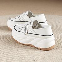 Baijihong 百吉鸿 透气轻便镂空小白鞋女夏季百搭学生松糕春款休闲板鞋