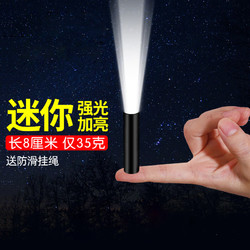 SHENYU 神魚 強光手電筒小型迷你便攜式超亮多功能USB充電家用戶外學生應急燈