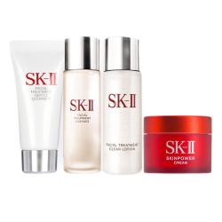【省62.95元】SK-II护肤精华_SK-II 中样四件套装（神仙水30ml+面霜15g+洁面20g+清莹露30ml）多少钱-什么值得买