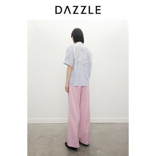 DAZZLE地素 休闲裤2024夏季新款女装腰部拼接设计阔腿长裤