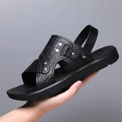 Tasidi-G新款男士涼鞋夏季室外居家兩穿拖鞋時尚休閑鞋 2306-1黑色 40