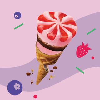 可爱多和路雪 迷你可爱多甜筒 蓝莓草莓口味 冰淇淋家庭装 20g*10支