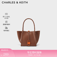 CHARLES & KEITH CHARLES&KEITH大容量手提单肩托特包包女包女士CK2-30781852 Brown棕色 L