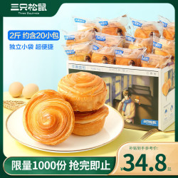 移动端京东百亿补贴threesquirrels三只松鼠手撕面包1kg2箱