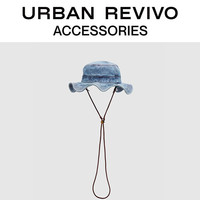 URBAN REVIVO2024 夏季女士户外休闲牛仔渔夫帽 UAWA40164 蓝色 F