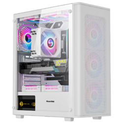 Great Wall 长城 K08W白色电脑机箱（ATX主板/玻璃侧透/钢网面板/USB3.0/8风扇位/防尘网/支持4080显卡）