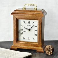 SEIKO 精工 日本精工實木座鐘時尚創意歐式復古羅馬數字客廳家用臺鐘