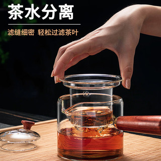 古朴堂 耐热玻璃茶杯 茶壶550ml+2只杯子（颜色）