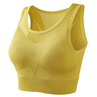 新款一体式胸垫固定杯防震聚拢运动内衣女镂空美背外穿运动文胸