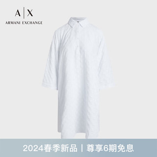 阿玛尼ARMANI EXCHANGE24早春AX女装衬衫领宽松短款连衣裙