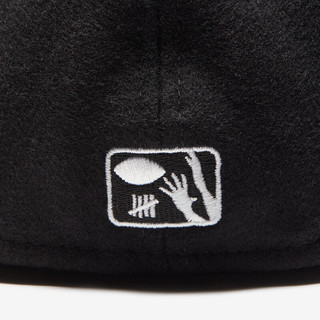 UNDEFEATED五条杠冬季街头美式时尚潮流经典logo平沿帽 黑色 58