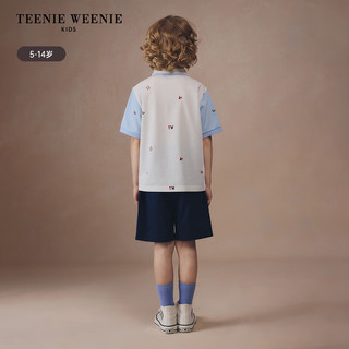 Teenie Weenie Kids小熊童装24夏季新款男童凉感舒适小清新POLO衫 蓝色 1