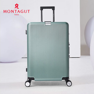 梦特娇（MONTAGUT）行李箱男女密码登机箱20英寸旅行者系列经典PC万向轮24拉杆箱 深灰 拉链 20英寸