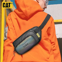 CAT 卡特彼勒 美国卡特胸包时尚潮流腰包外出运动斜挎包男女青年手机小包84263 炫彩黑色