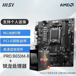 MSI 微星 B650M 搭 AMD 锐龙8000系列 CPU主板电竞游戏套装 板U套装 PRO B650M-B R5 8600G盒装