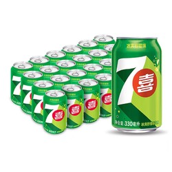 7-Up 七喜 汽水 冰爽柠檬味汽水碳酸饮料330ml*24罐整箱饮品（包装随机）