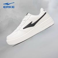 ERKE 鴻星爾克 男鞋空軍一號板鞋小白鞋2024夏季新款紅星正品輕便運動鞋