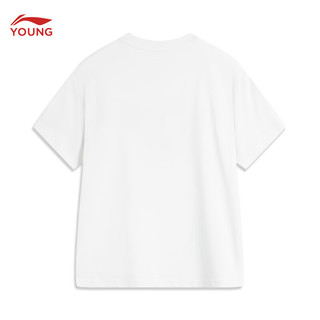李宁李宁童装儿童短袖T恤男女小大童运动生活系列短袖文化衫YHSU283 标准白-2 120