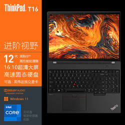 ThinkPad 思考本 联想 T16 2022款 16英寸工程师商务办公笔记本电脑 i7-1260P 48G 2T固态 MX550 独显2G 4G版  定制K