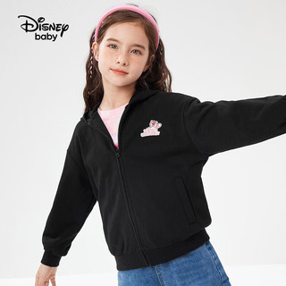 迪士尼童装男童外套春季儿童上衣宝宝洋气时髦衣服 碳黑-女童 160cm