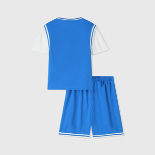 Gap男童2024夏季吸湿速干撞色套装儿童装短袖T恤短裤890520 蓝色 120cm (XS)亚洲尺码