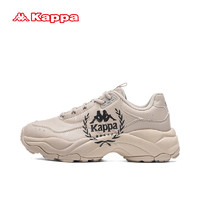 Kappa 卡帕 官方运动鞋男女同款情侣老爹鞋复古休闲背靠背潮鞋 牛津棕 42