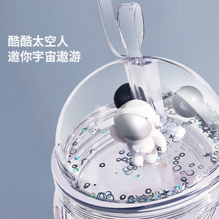 STANCHION 吸管水杯大容量星空水杯夏天用女韩版耐摔塑料杯