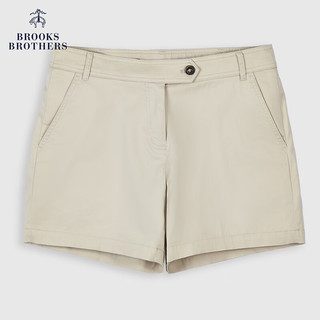 布克兄弟（BrooksBrothers）女士24春夏纽扣式高腰休闲口袋短裤 B105-米色 6