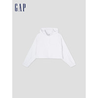 Gap女装2024夏季肌理拉链抽绳连帽遮阳衣简约外套874097 白色 170/88A(L) 亚洲尺码