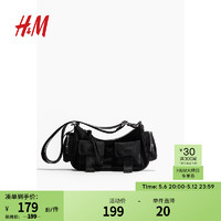 H&M女包女士包袋时尚轻便简约设计感潮流小号单肩斜挎包1218566 黑色003 小包