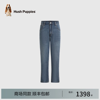 Hush Puppies【商场同款】暇步士女装夏季时尚开叉牛仔长裤 复古蓝牛仔 2