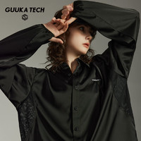 古由卡（GUUKA）TECH机能时尚优雅防晒衬衫女夏潮 吸湿透气舒适上衣宽松百搭 黑色 L